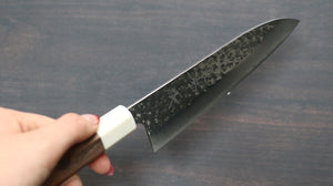黒崎 優 閃光 R2/SG2 鎚目 小三徳包丁 和包丁 150mm ウォルナット柄 - 清助刃物
