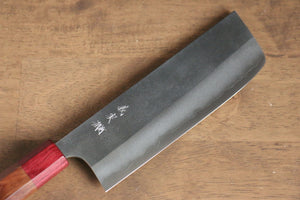 加藤 義実 青スーパー鋼 梨地 菜切包丁 和包丁 170mm 赤ホンジュラス柄 - 清助刃物