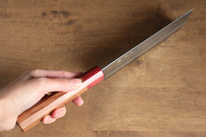 加藤 義実 青スーパー鋼 梨地 菜切包丁 和包丁 170mm 赤ホンジュラス柄 - 清助刃物