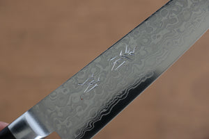 清助 AUS10 45層 鏡面仕上げ ダマスカス ペティーナイフ 和包丁 135mm 黒合板柄 - 清助刃物