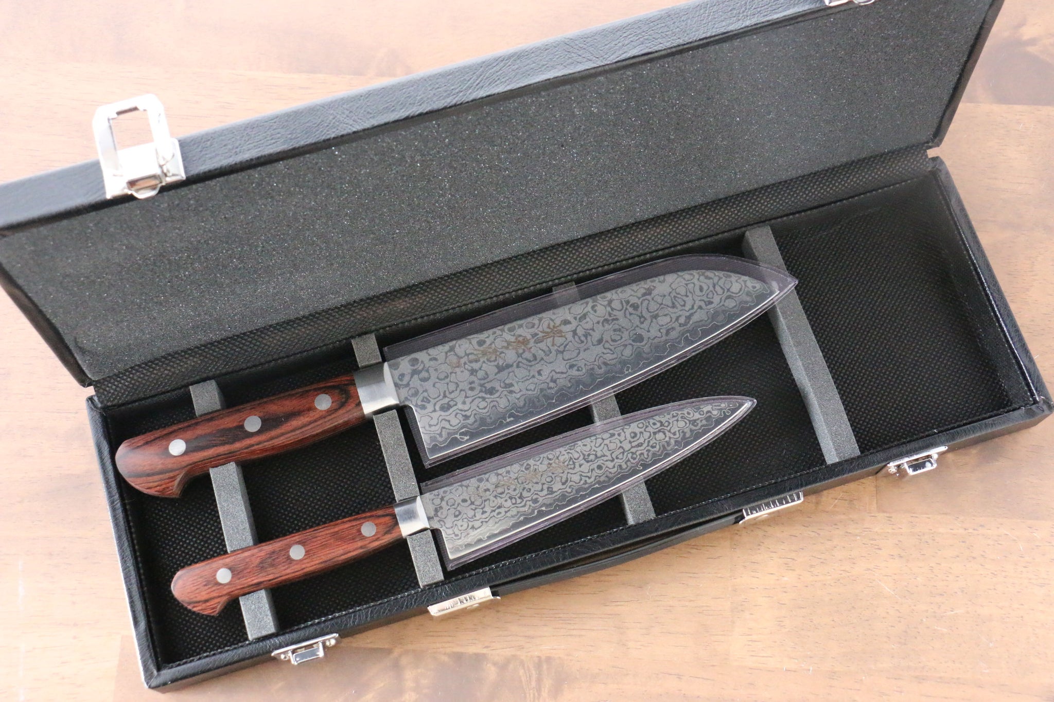 堺 孝行 V金10号 17層ダマスカス 鏡面仕上げ 三徳包丁&ペティナイフセット  mm - 清助刃物