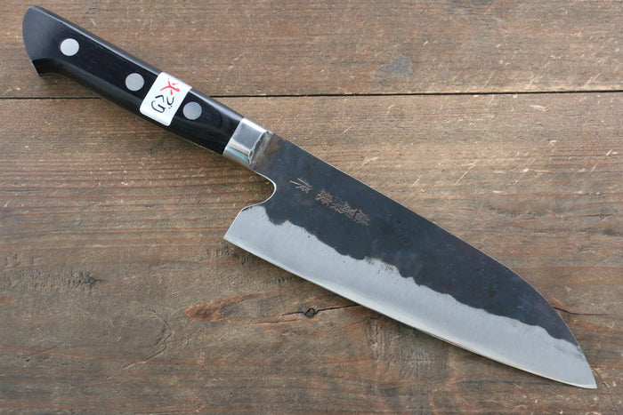 藤原 照康 伝家の宝刀 青スーパー鋼 黒仕上げ 三徳包丁 165mm 黒合板柄