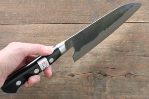 藤原 照康 伝家の宝刀 青スーパー鋼 黒仕上げ 三徳包丁 165mm 黒合板柄 - 清助刃物