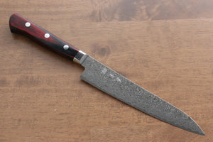 加藤 義実 V金10号 ダマスカス ペティーナイフ 和包丁 150mm 赤合板柄 - 清助刃物