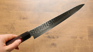 清助 AUS10 45層ダマスカス 筋引包丁 和包丁 250mm 紫檀柄 - 清助刃物