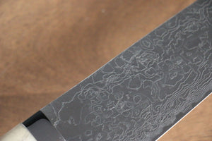 佐治 武士 R2/SG2 ダイヤモンド仕上げ ダマスカス 三徳包丁  180mm 牛骨柄 - 清助刃物