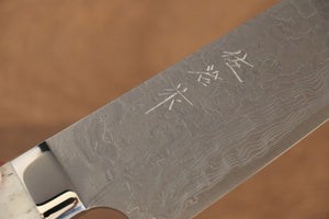 佐治 武士 R2/SG2 ダイヤモンド仕上げ ダマスカス 牛刀包丁 和包丁 180mm 牛骨柄 - 清助刃物