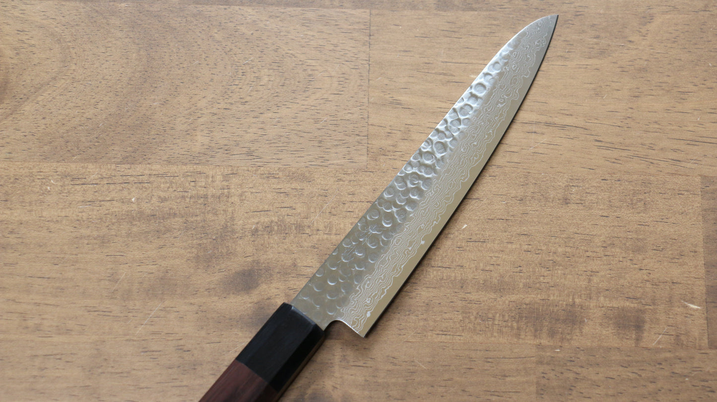 清助 AUS10 45層ダマスカス ペティーナイフ  150mm 紫檀柄 - 清助刃物