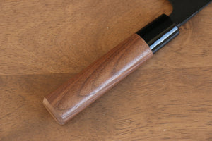 山本 直 白鋼 黒打 菜切り包丁  180mm ウォルナット柄 - 清助刃物