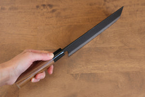 山本 直 白鋼 黒打 菜切り包丁  180mm ウォルナット柄 - 清助刃物