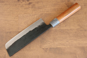 山本 直 白鋼 黒打 菜切り包丁 和包丁 165mm 桜柄 - 清助刃物