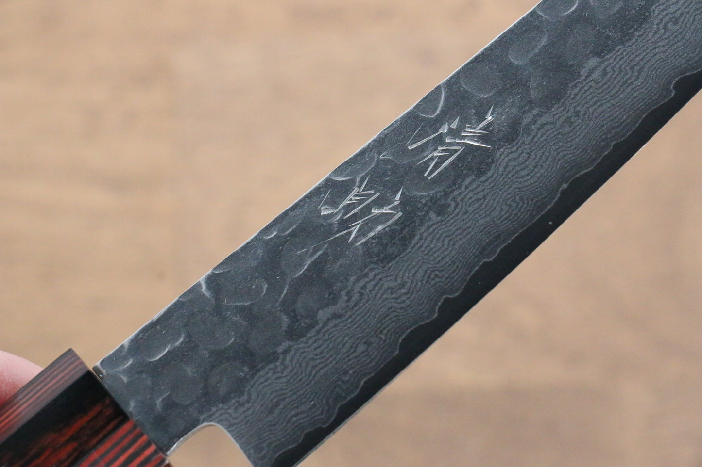 清助 V金10号 ダマスカス ペティーナイフ  150mm 黒合板柄 - 清助刃物
