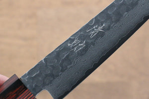 清助 V金10号 ダマスカス ペティーナイフ 和包丁 150mm 黒合板柄 - 清助刃物