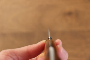 野村 白鋼 ダマスカス ハンターナイフ  100mm アイアンウッド柄 鞘付き - 清助刃物