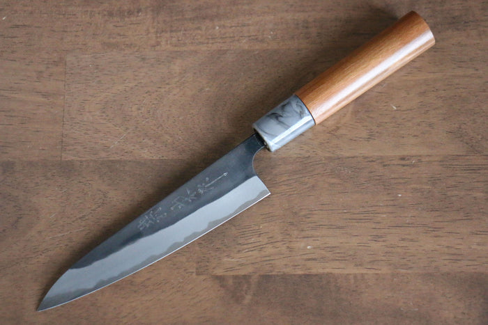 山本 直 白ニ鋼 黒打 ペティーナイフ  140mm 桜柄