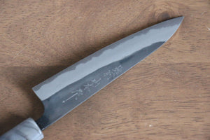 山本 直 白ニ鋼 黒打 ペティーナイフ  140mm 桜柄 - 清助刃物