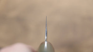 黒崎 真 SPG2 鎚目(丸) 三徳包丁 和包丁 165mm エンジュ漆塗り(緑）柄 - 清助刃物