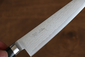 清助 V金10号 ダマスカス ペティーナイフ  120mm 黒合板柄 - 清助刃物