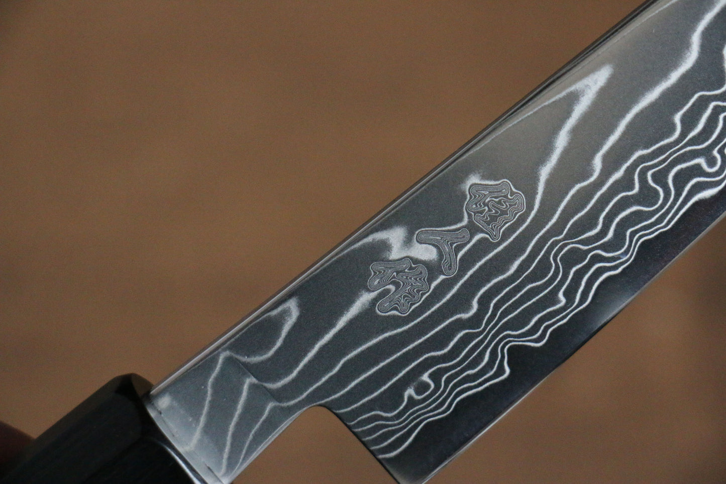佳人 コバルトスペシャル鋼 ダマスカス ペティーナイフ  135mm グレー合板柄 - 清助刃物