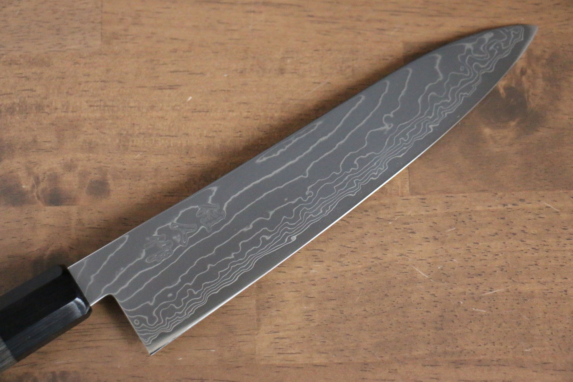 佳人 コバルトスペシャル鋼 ダマスカス 牛刀包丁  210mm グレー合板柄 - 清助刃物