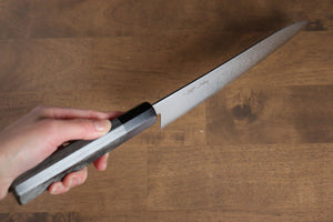清助 V金10号 ダマスカス 牛刀包丁  210mm グレー合板柄 - 清助刃物