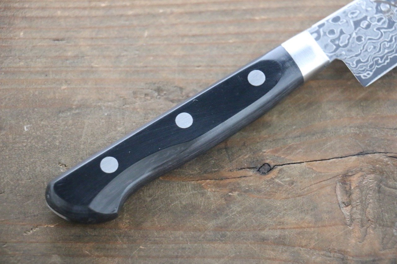 堺 孝行 AUS10 45層 鏡面仕上げ ダマスカス ペティーナイフ  135mm - 清助刃物