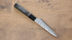 寛丈 V金10号 ダマスカス ペティーナイフ 和包丁 120mm グレー合板柄 - 清助刃物