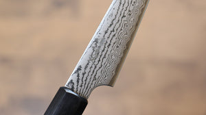寛丈 V金10号 ダマスカス ペティーナイフ 和包丁 120mm グレー合板柄 - 清助刃物