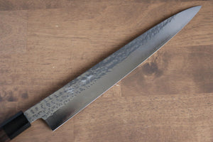 黒崎 優 閃光 R2/SG2 鎚目 筋引包丁 和包丁 270mm 紫檀 (口輪：黒合板)柄 - 清助刃物