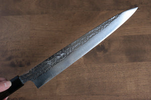 黒崎 優 閃光 R2/SG2 鎚目 筋引包丁 和包丁 270mm 紫檀 (口輪：黒合板)柄 - 清助刃物