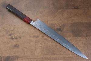 黒崎 優 閃光 R2/SG2 鎚目 筋引包丁 和包丁 270mm 紫檀 (口輪：赤合板)柄 - 清助刃物