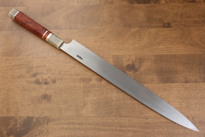 黒崎 優 青ニ鋼 鏡面仕上げ 柳刃包丁 和包丁 330mm 花梨(両側水牛リング付き）柄 - 清助刃物
