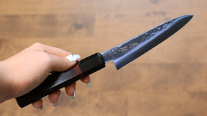 清助 SK-85鋼 イオンプレーティング 鎚目 ペティーナイフ 和包丁 120mm 赤合板柄 - 清助刃物