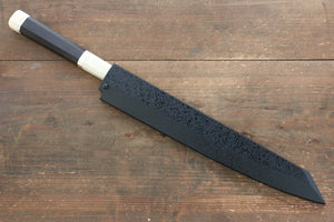 堺 孝行 飛燕 銀三鋼 鏡面仕上げ 切付柳刃包丁 和包丁 270mm 両側リング付き黒檀柄 鞘付き - 清助刃物