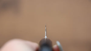 清助 AUS10 45層ダマスカス 磨き仕上げ ペティーナイフ  135mm 黒合板柄 - 清助刃物