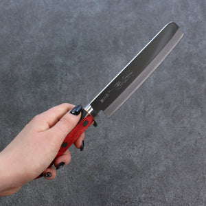 清助 青スーパー鋼 磨き仕上げ 薄刃包丁 和包丁 160mm 赤黒合板柄 - 清助刃物