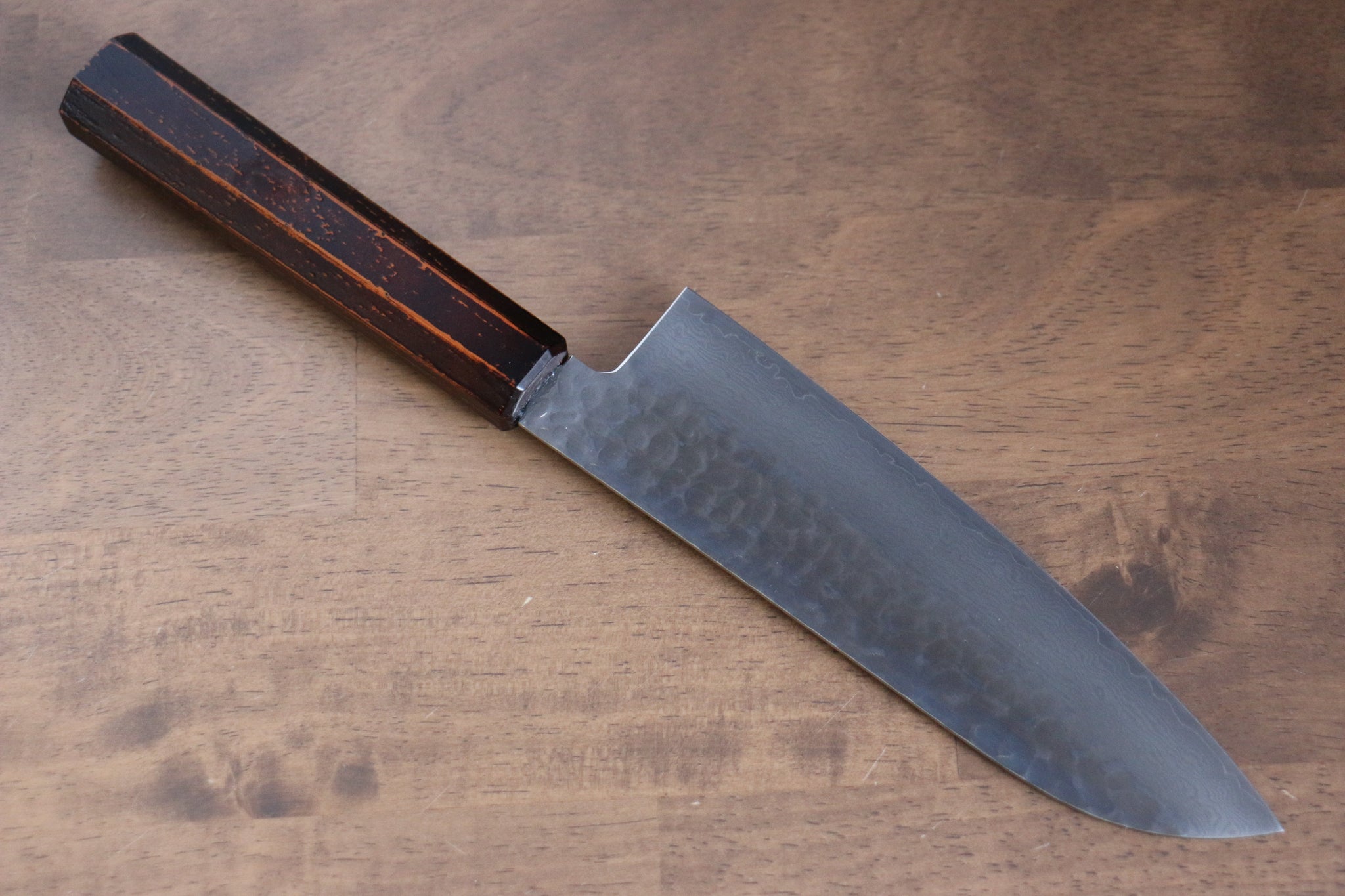 堺 孝行 なないろ VG10 33層 三徳包丁  180mm ABS樹脂(レトロ木目)柄 - 清助刃物