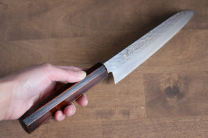 堺 孝行 なないろ VG10 33層 三徳包丁 和包丁 180mm ABS樹脂(レトロ木目)柄 - 清助刃物