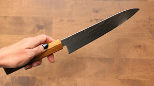 佳人 コバルトスペシャル鋼 ダマスカス 牛刀包丁  210mm 樫焼目八角柄 - 清助刃物