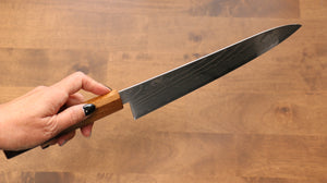 佳人 コバルトスペシャル鋼 ダマスカス 牛刀包丁 和包丁 240mm 樫焼目八角柄 - 清助刃物