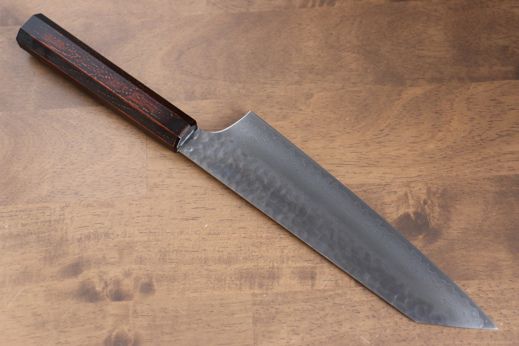 堺 孝行 なないろ VG10 33層 剣型牛刀包丁  190mm ABS樹脂(レトロ木目)柄 - 清助刃物
