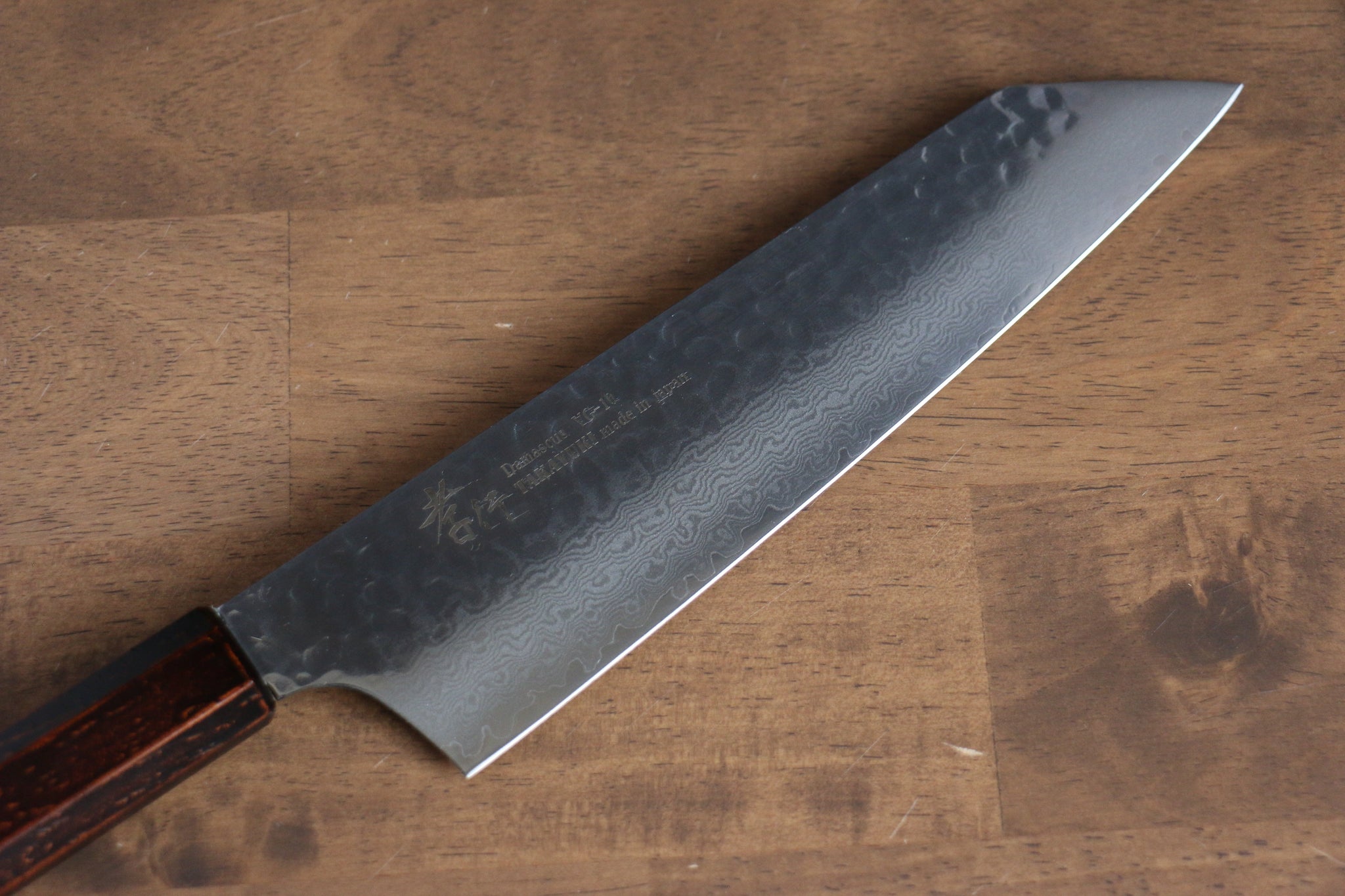 堺 孝行 なないろ VG10 33層 剣型牛刀包丁  190mm ABS樹脂(レトロ木目)柄 - 清助刃物