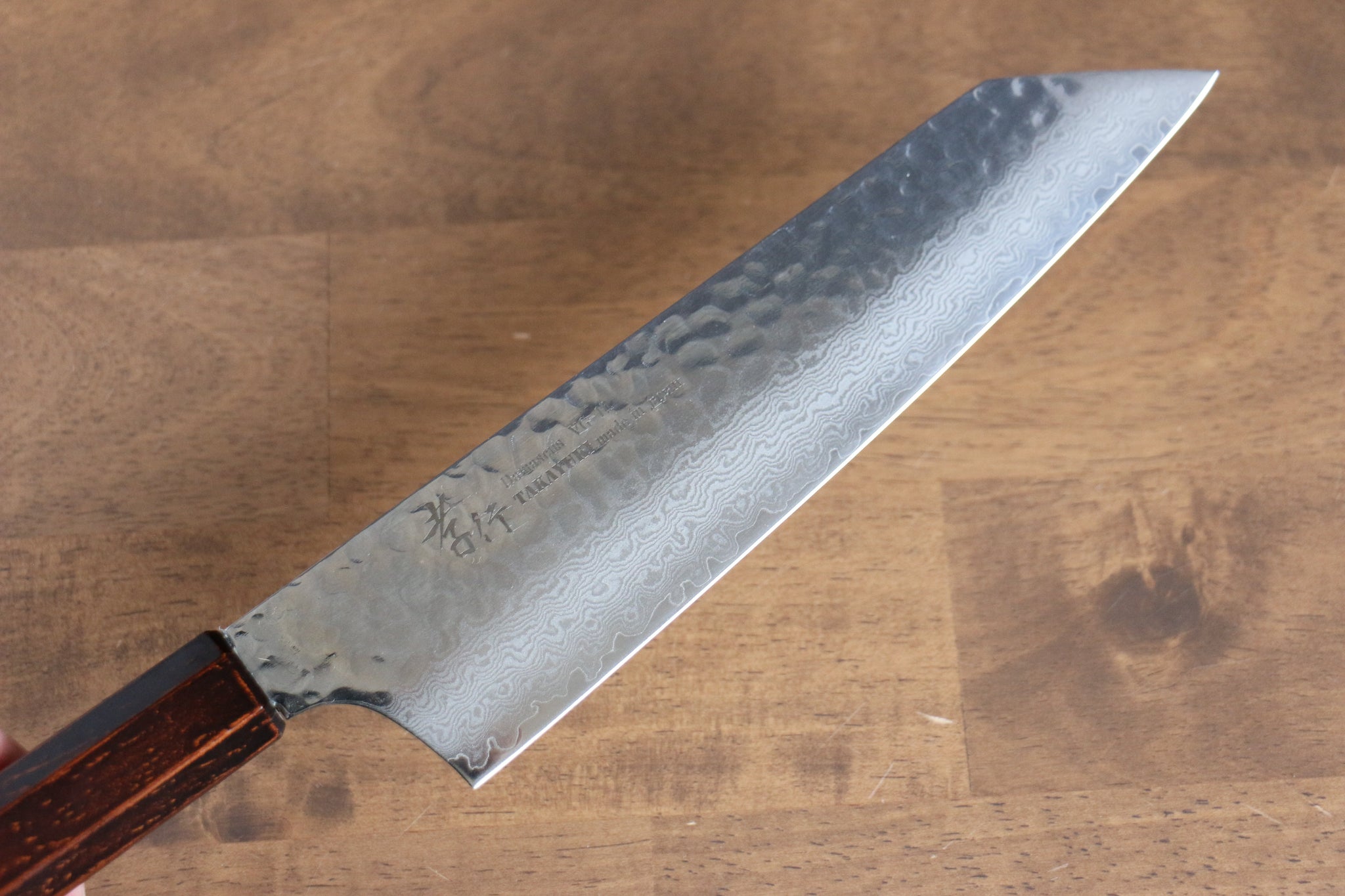 堺 孝行 なないろ VG10 33層 剣型牛刀包丁  190mm ABS樹脂(レトロ木目)柄 - 清助刃物