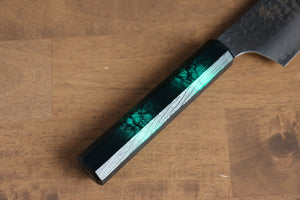 堺 孝行 なないろ VG10 33層 剣型牛刀包丁  190mm ABS樹脂(緑べっ甲)柄 - 清助刃物