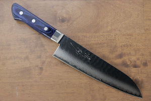 清助 青雲 VG10 33層 ダマスカス 三徳包丁 和包丁 180mm 青合板柄 - 清助刃物