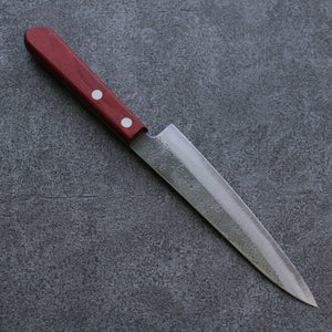 清助 青スーパー鋼 鎚目 ペティーナイフ 和包丁 150mm 赤合板柄 - 清助刃物
