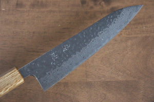 清助 月影 AUS10 磨き仕上げ 鎚目 ダマスカス 牛刀包丁 和包丁 180mm 樫柄 - 清助刃物