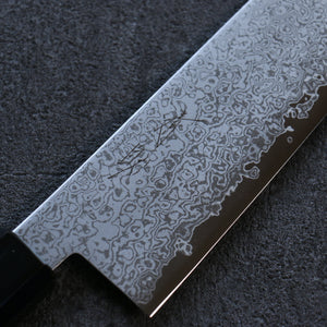 清助 V金10号 ダマスカス 三徳包丁 和包丁 180mm 漆塗り柄 - 清助刃物