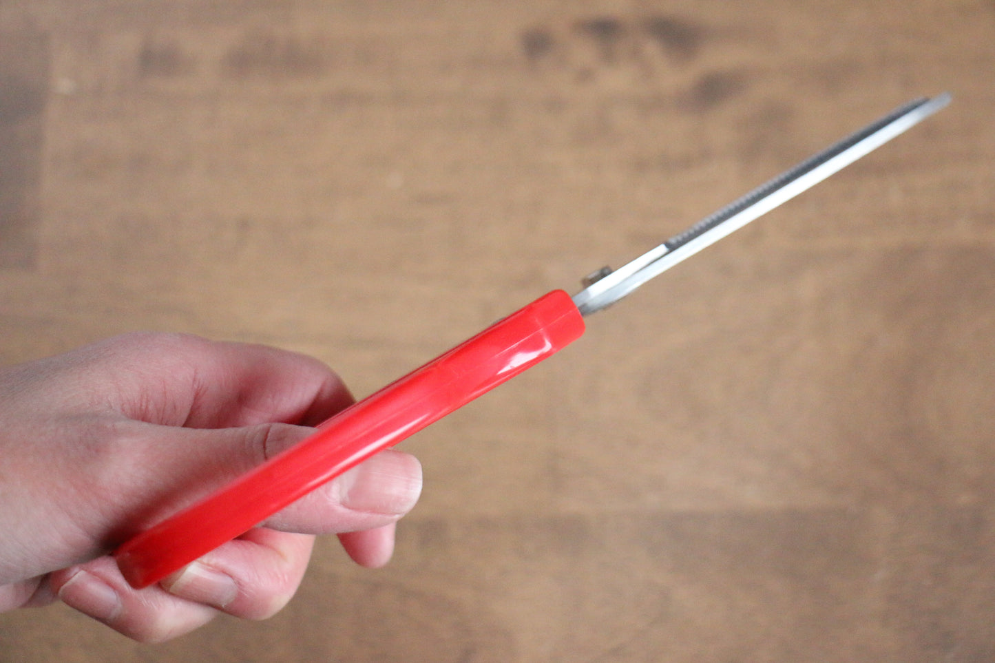 ステンレス鋼 キッチンバサミ 赤プラスチック柄 - 清助刃物