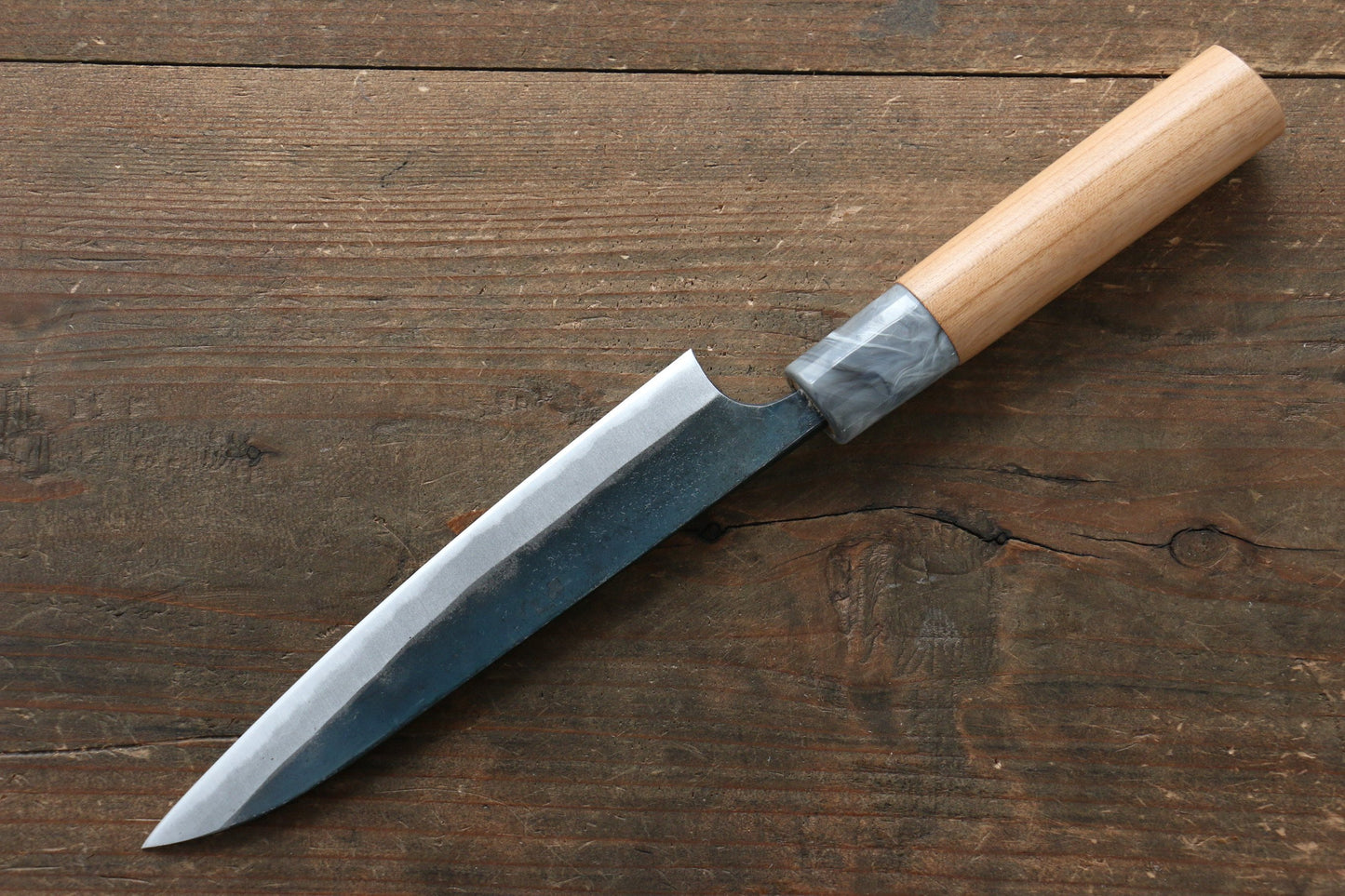 昌景 水 青ニ鋼 黒仕上げ ペティーナイフ 150mm アメリカンチェリー柄 - 清助刃物